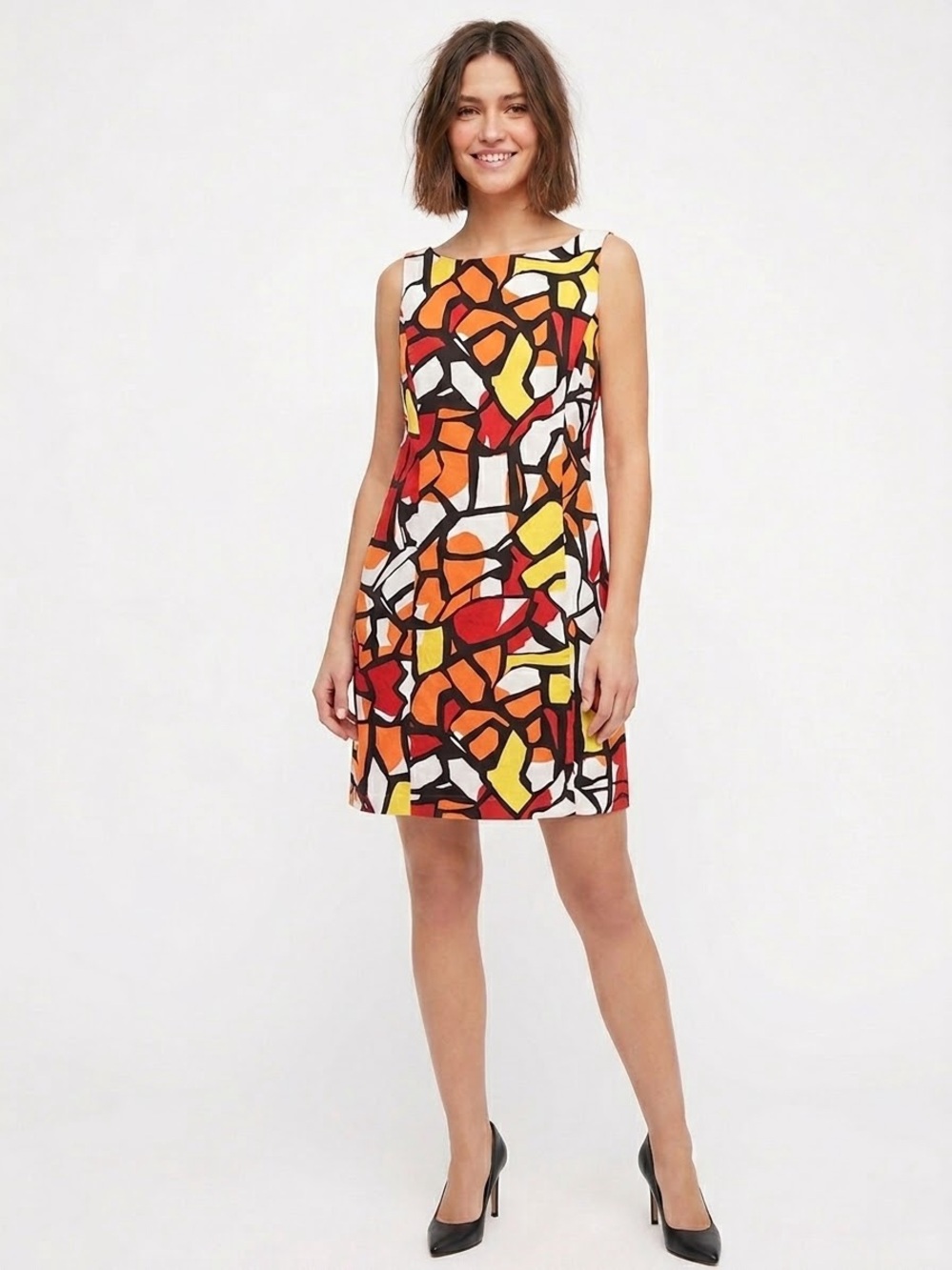 Peter Nygard Mosaic Sleeveless Shift Dress